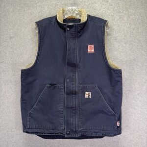 Carhartt FR Vest Mens LT Blue Flame Resistant Mock Neck Sherpa Lined Workwear